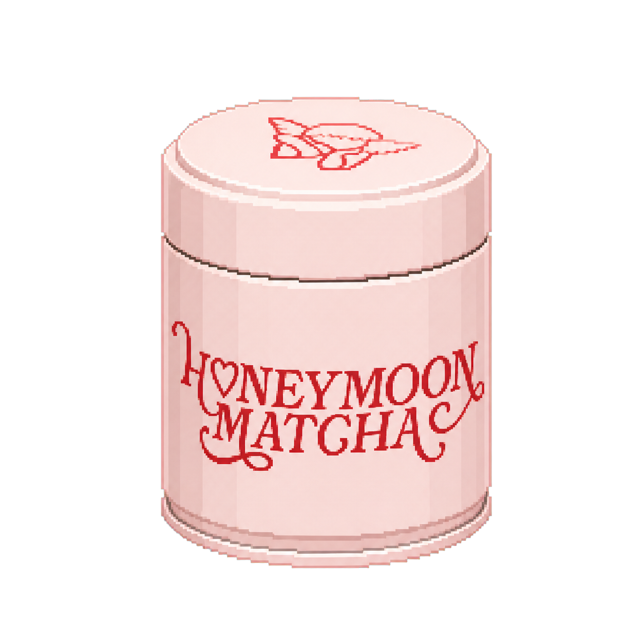 Pixel art tin of Honeymoon Matcha Signature Yame Matcha