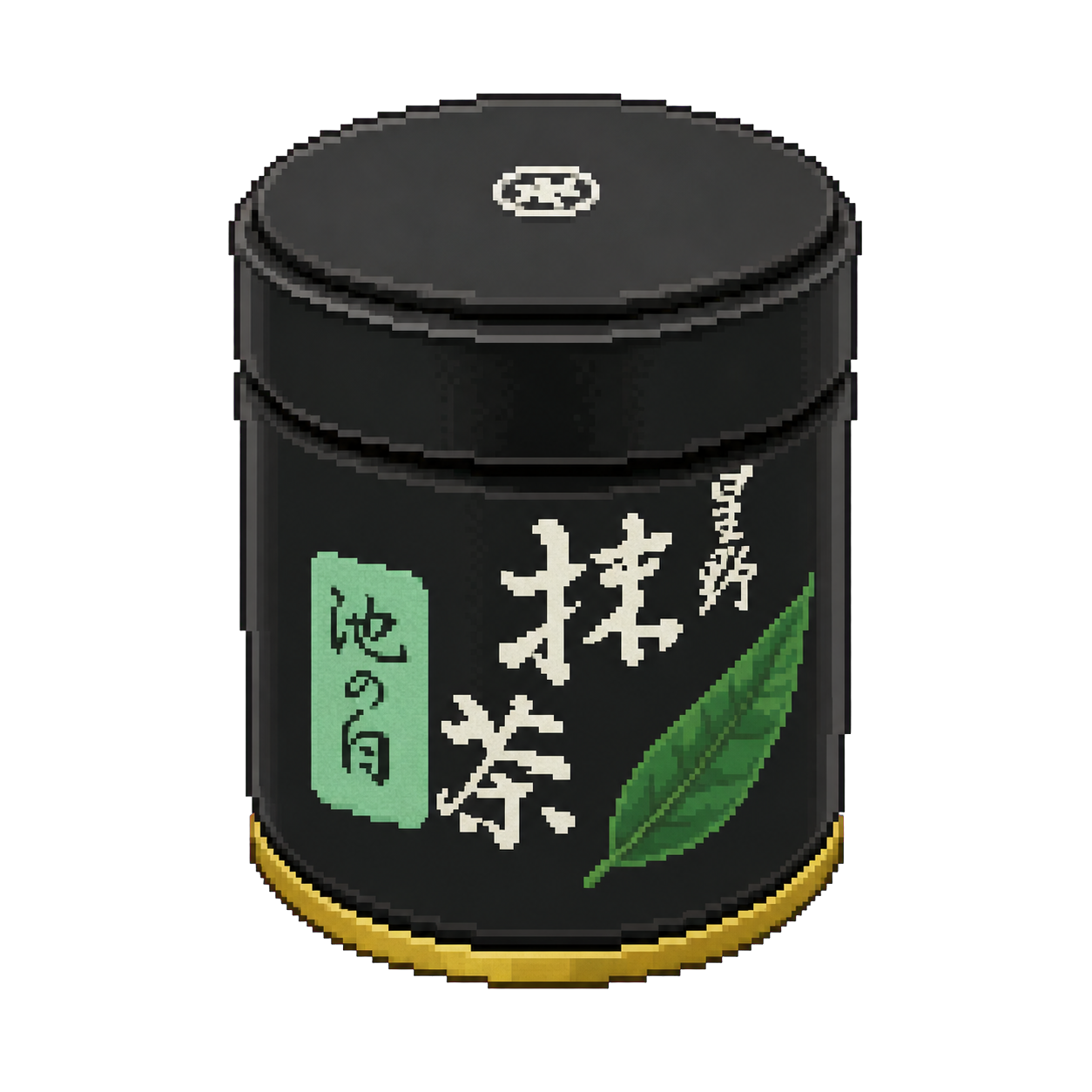Pixel art tin of Hoshino Seichaen Ike-no-Shiro