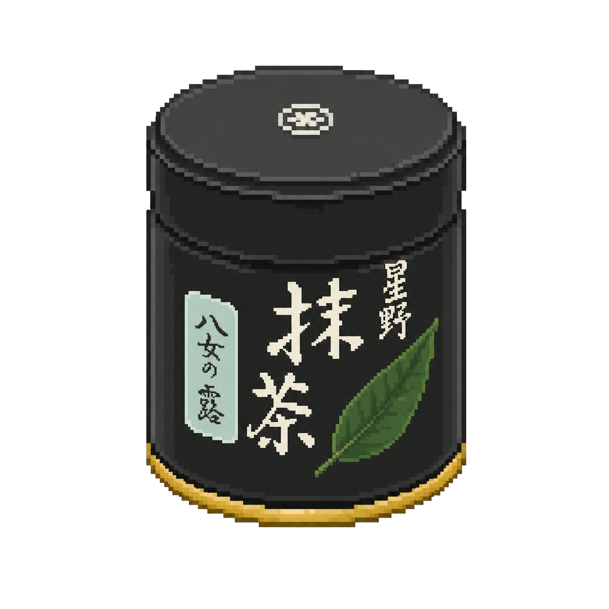 Pixel art tin of Hoshino Seichaen Yame-no-Tsuyu