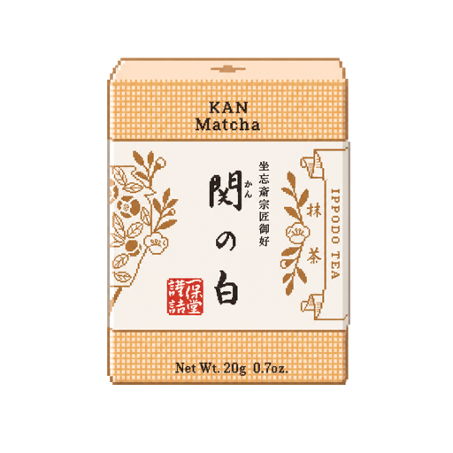 Pixel art tin of Ippodo Tea Kan