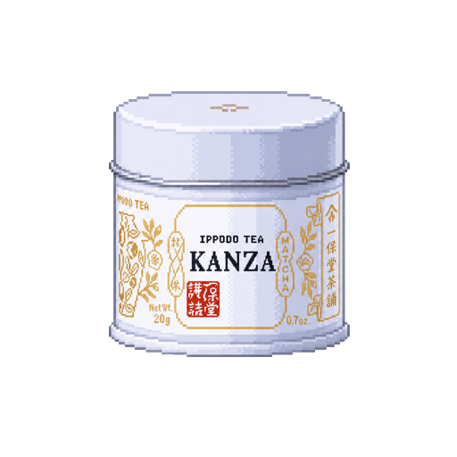 Pixel art tin of Ippodo Tea Kanza
