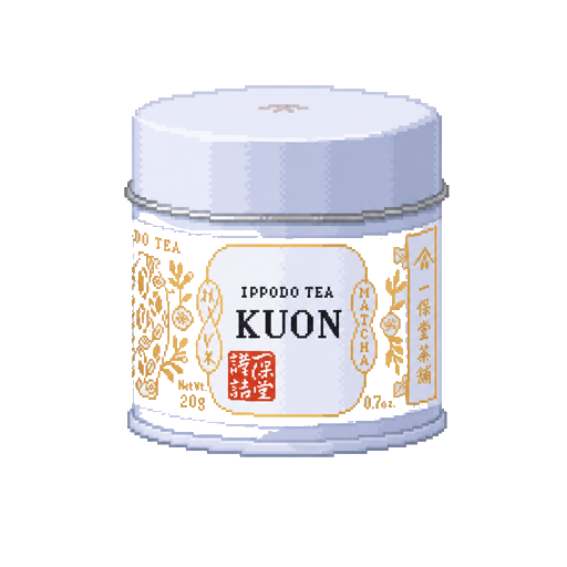 Pixel art tin of Ippodo Tea Kuon