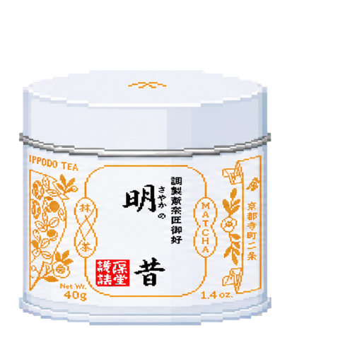 Pixel art tin of Ippodo Tea Sayaka