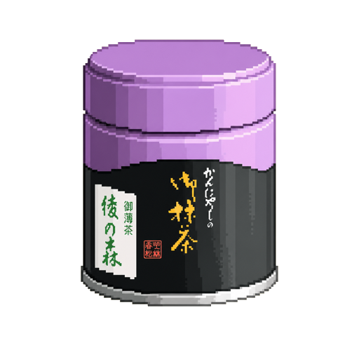 Pixel art tin of Kanbayashi Shunsho Usucha Aya no Mori