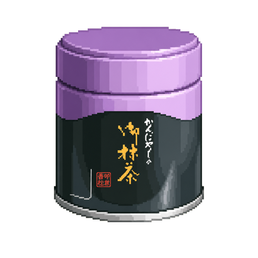 Pixel art tin of Kanbayashi Shunsho Usucha Matsu no Shiro