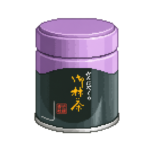 Pixel art tin of Kanbayashi Shunsho Usucha Mozumukashi