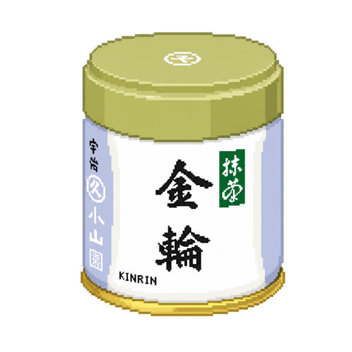 Pixel art tin of Marukyu Koyamaen Kinrin
