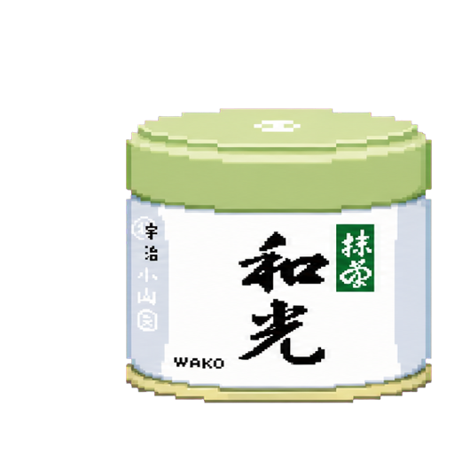 Pixel art tin of Marukyu Koyamaen Wako