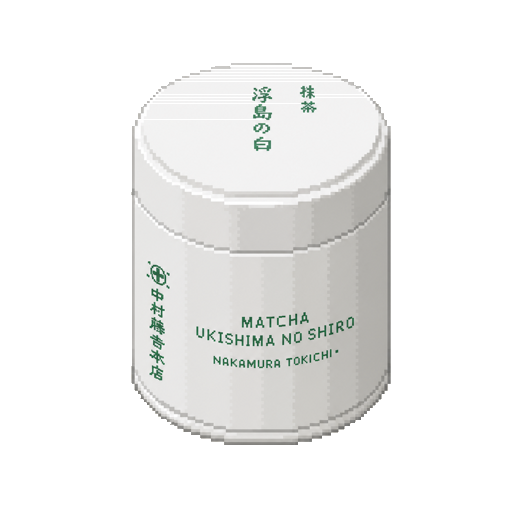 Pixel art tin of Nakamura Tokichi Ukishima no Shiro