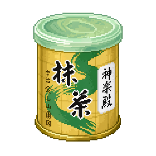 Pixel art tin of Yamamasa Koyamaen Kaguraden