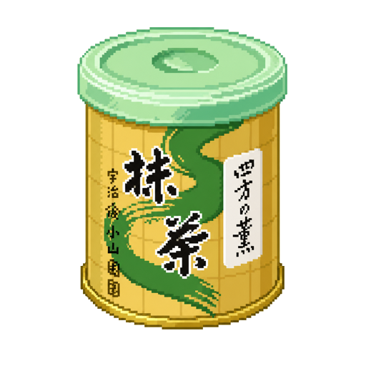 Pixel art tin of Yamamasa Koyamaen Yomo no Kaori